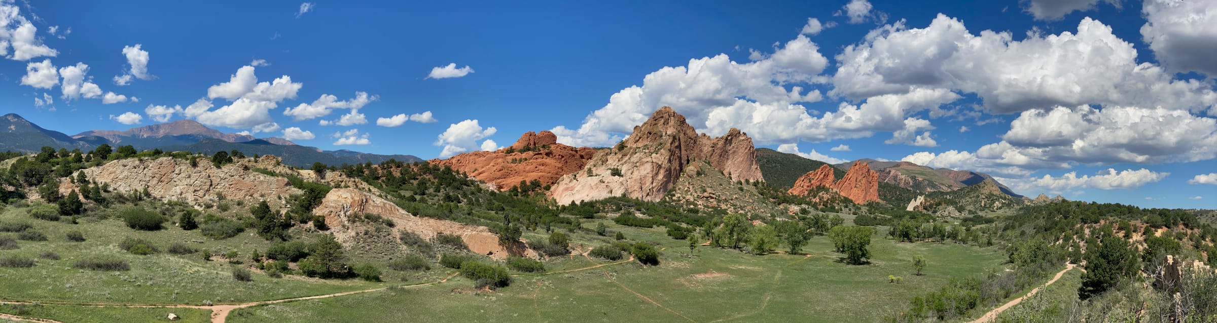 Garden of the Gods red rock formations under blue sky